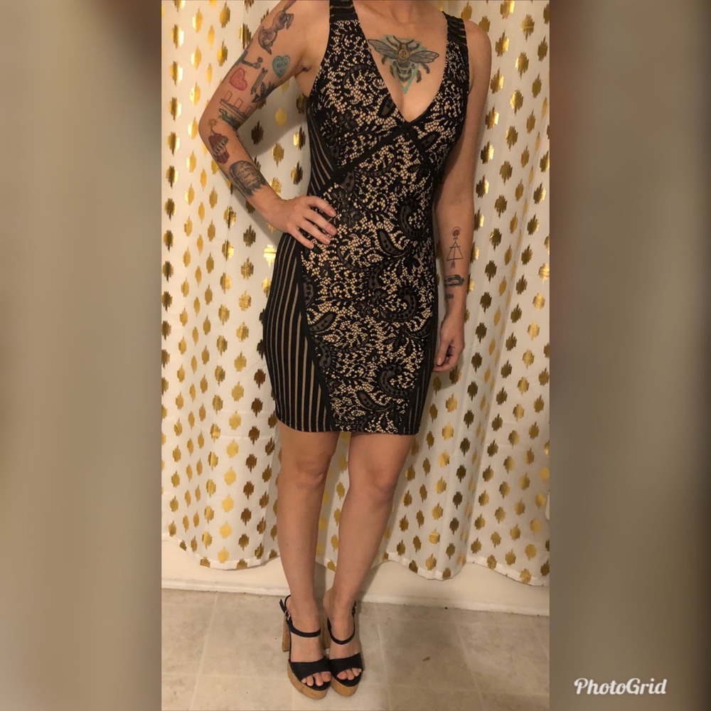 Lulus brand black lace dress